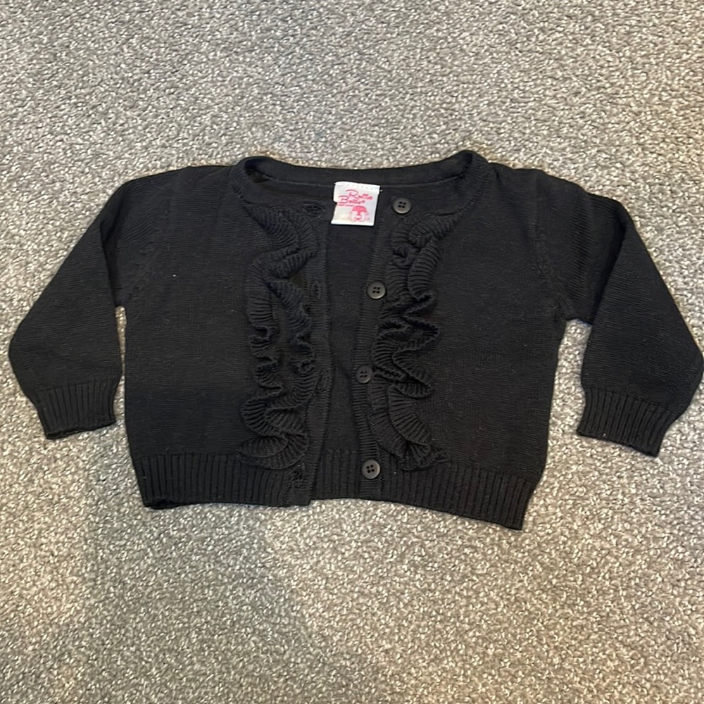 Baby girls RuffleButts Black Sweater